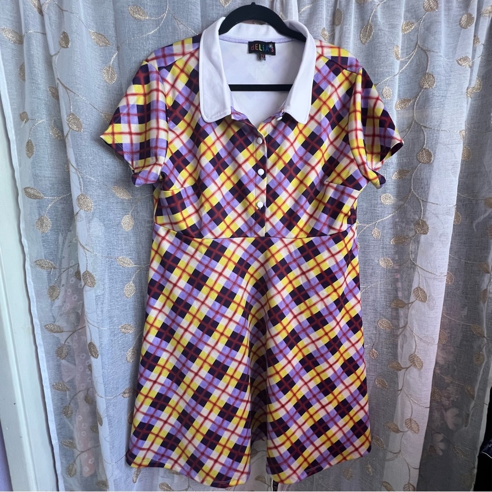 dELiA*s x Dolls Kill Plaid Baby Doll Dress